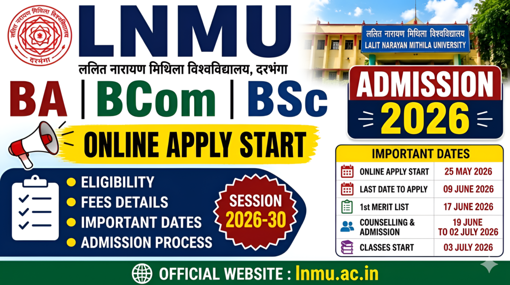 LNMU BA BCom BSc Admission 2026