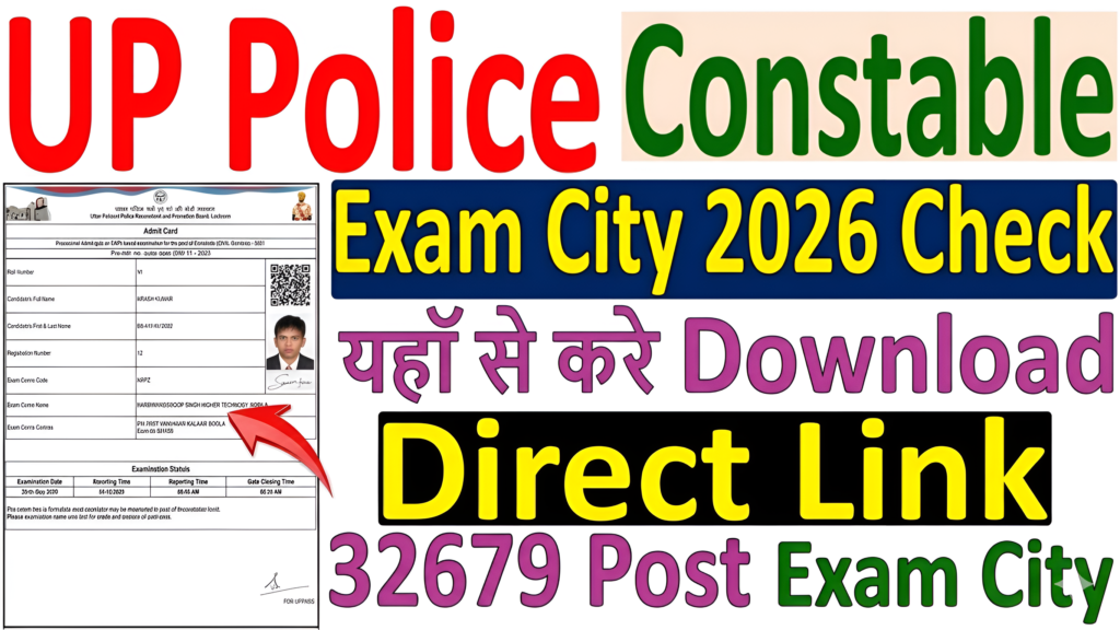 UP Constable Exam City 2026