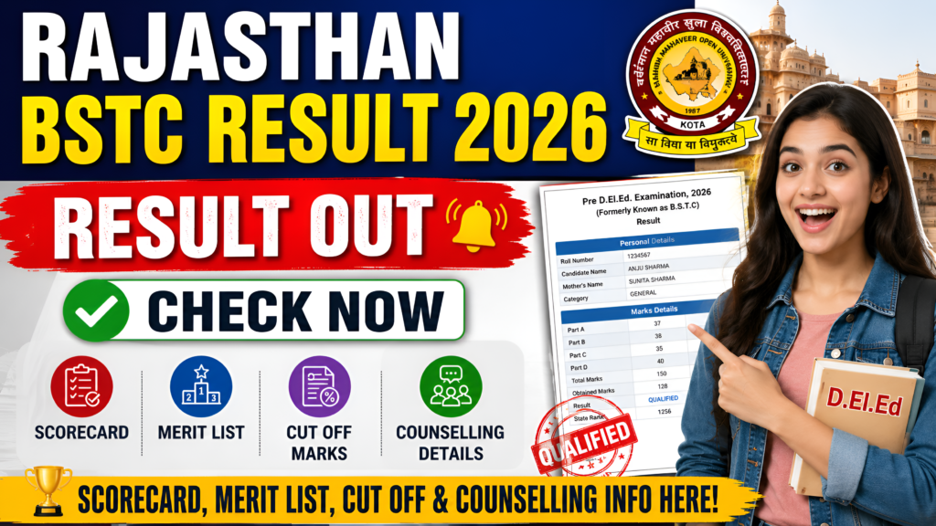 Rajasthan BSTC Result 2026 Released