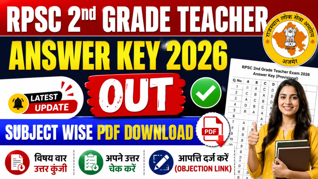 RPSC 2nd Grade Teacher Answer Key 2026
